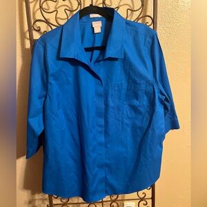 Chicos classic Royal Blue Button up Top 💙🦋🧢👕🔹🫐